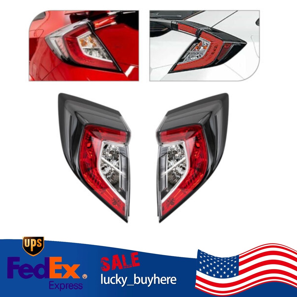 Pair Tail Lights LH+RH For Honda Civic Hatchback/Honda Civic Type R 2017-2021
