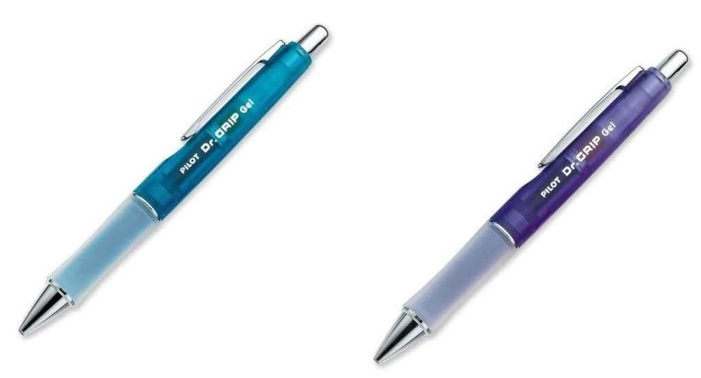 (2) PILOT Dr. Grip Refillable & Retractable Gel Ink Rolling Ball Pen, Fine Po...