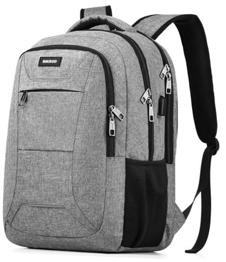 17.3 Inch Grey Laptop Backpack for Men and Women - Large School or Work Bag