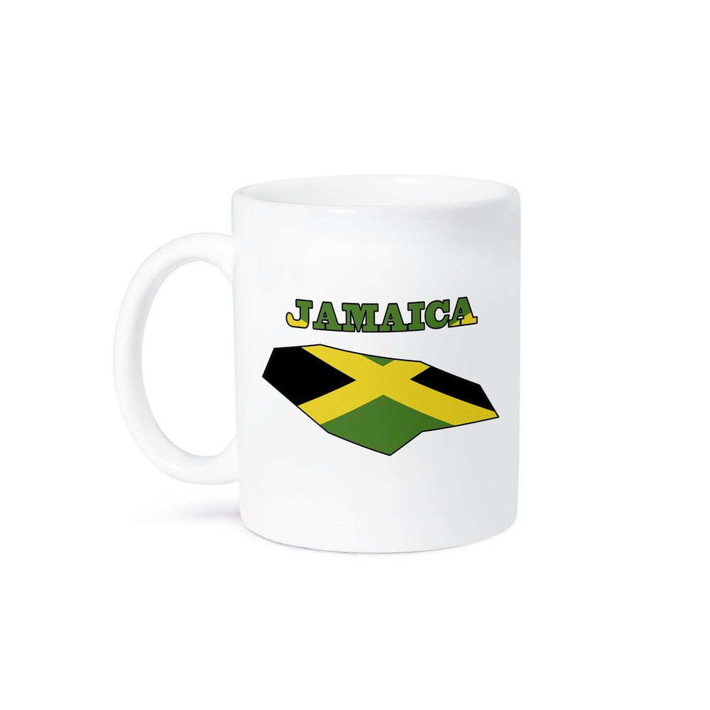 Jamaican Flag Outline Map & Word Jamaica Ceramic Mug by 3dRose  