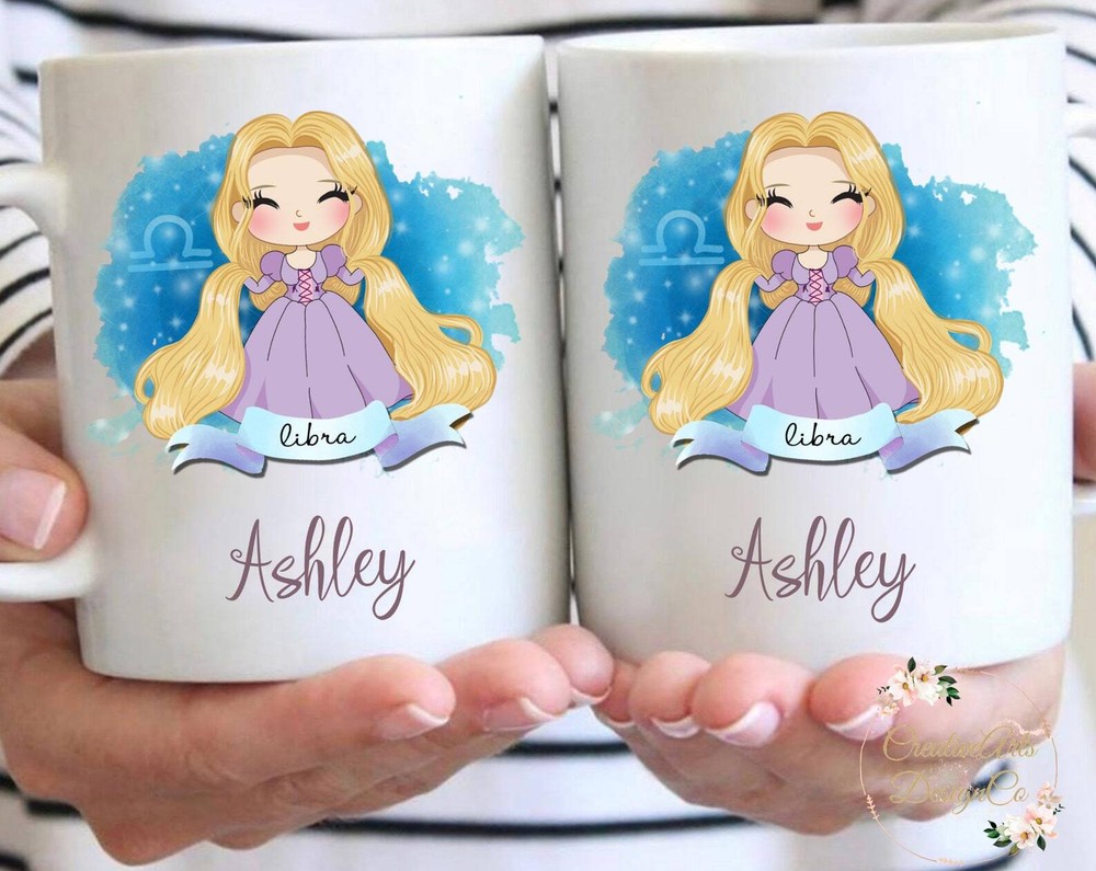 Personalized Princess Zodiac Mug Personalized  Kids Ceramic  Mug Libra Mug