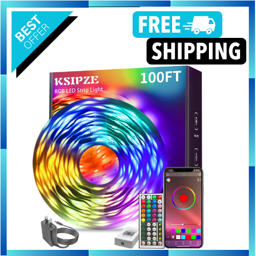 100Ft LED Strip Lights Smart Light with App Remote Control RGB LED Lights