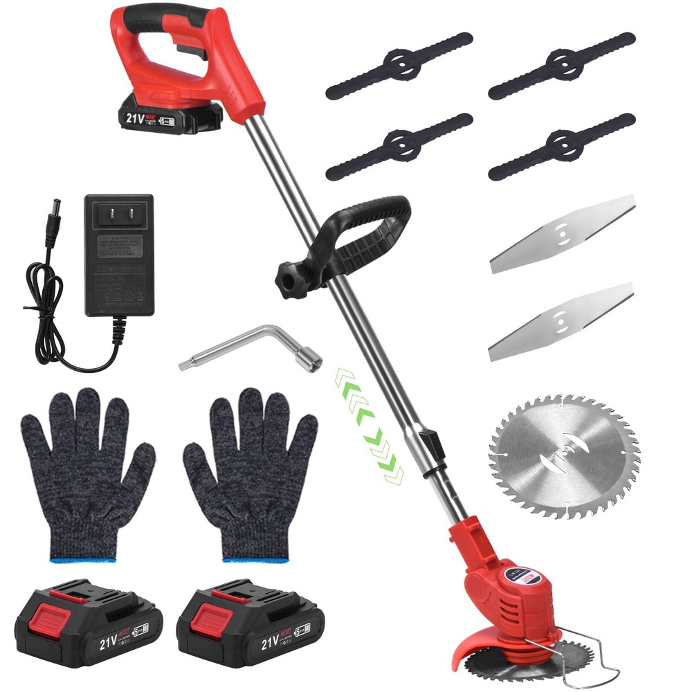 21V Cordless Lawn Mower with 2 Batteries for Garden and Field Cutting