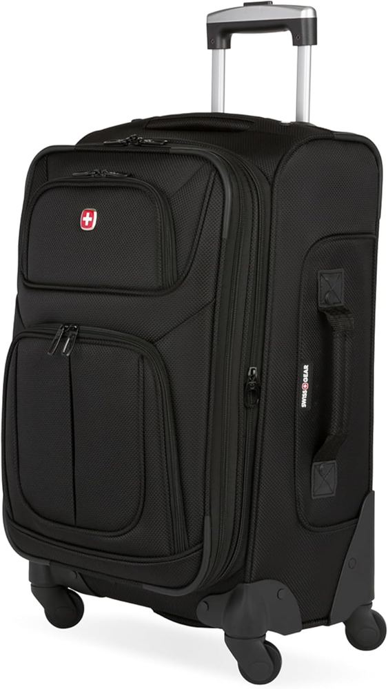 Sion Softside Expandable Luggage, Black, Checked-Medium 25-Inch
