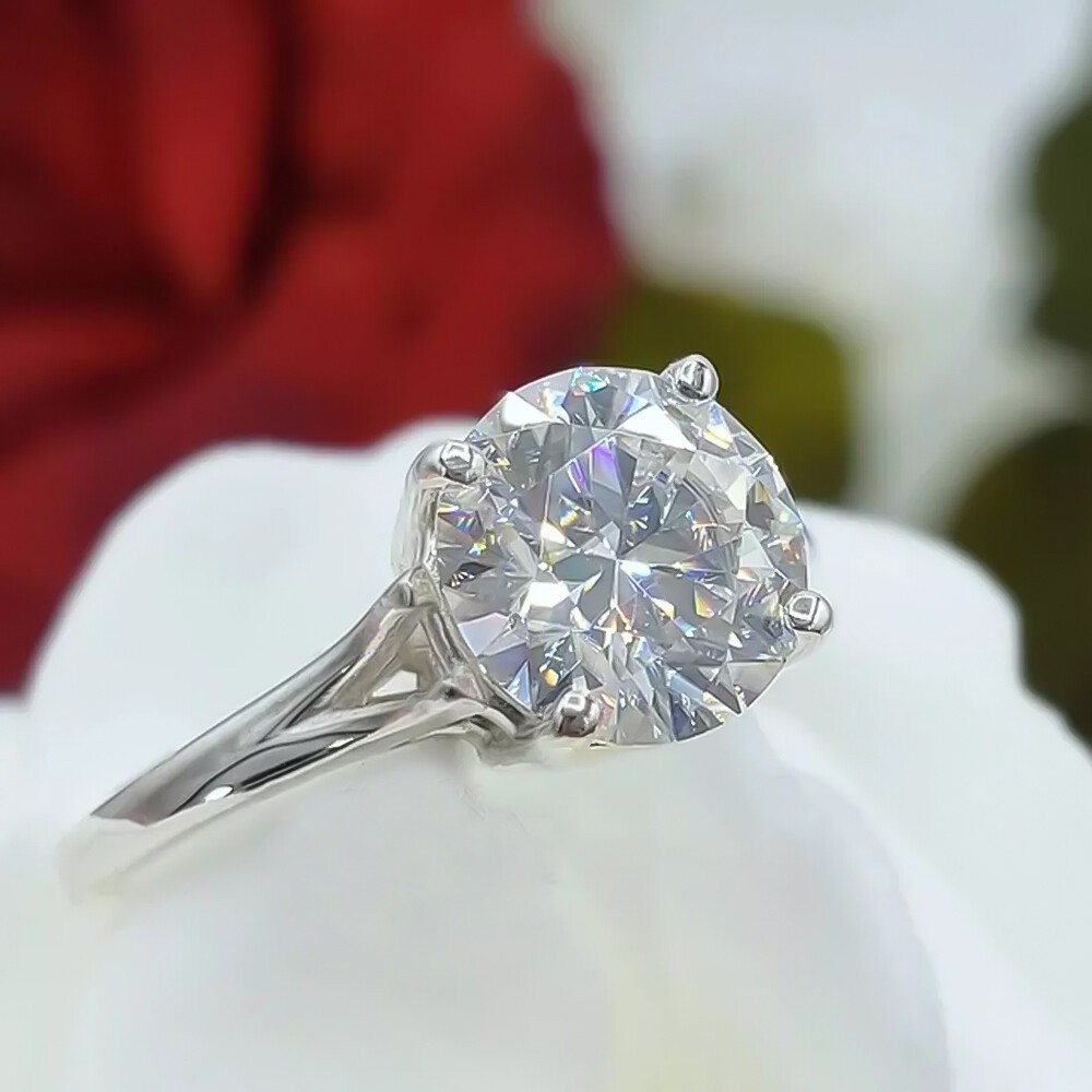 2.80Ct Round Cut White Diamond Solitaire Ring 925 Sterling Silver Certified