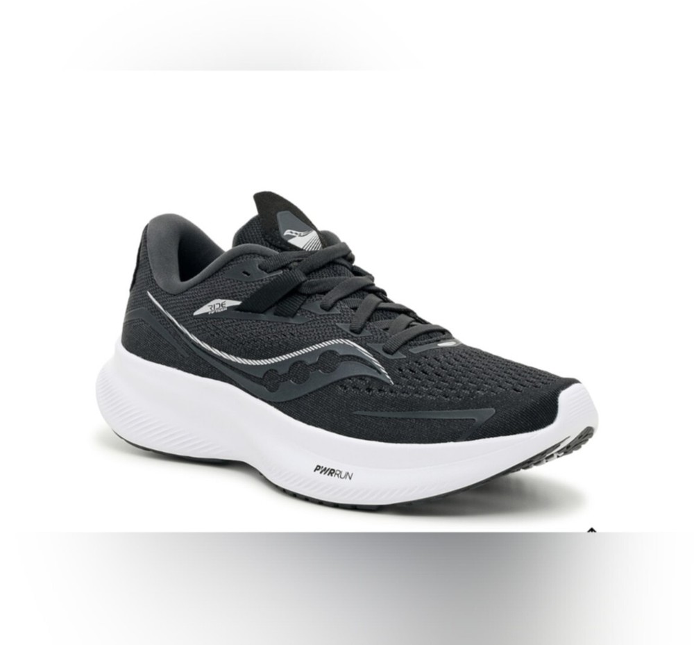 Saucony Mens Black/White Guide 15 Sneakers US 9 EU 42.5