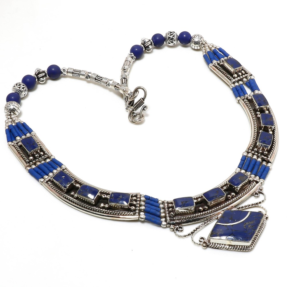 Lapis Lazuli Handmade Bohemian Ethnic Tribal Jewelry Nepali Necklace 18