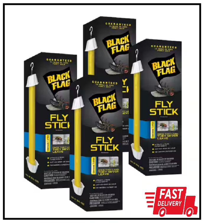 Fly Stick Insect Trap Indoor Outdoor (4-Pack)