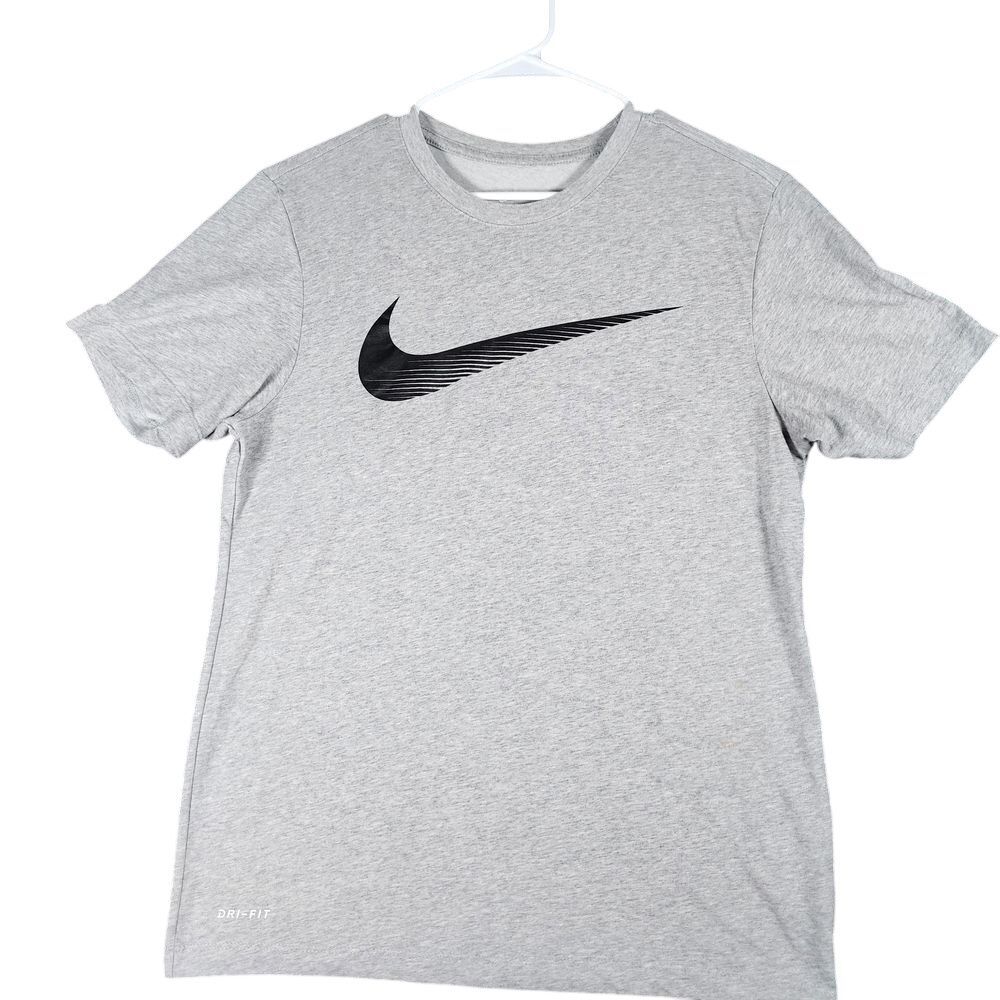 Nike Men’s Gray Swoosh Dri-Fit Just Do It T-Shirt Size Small