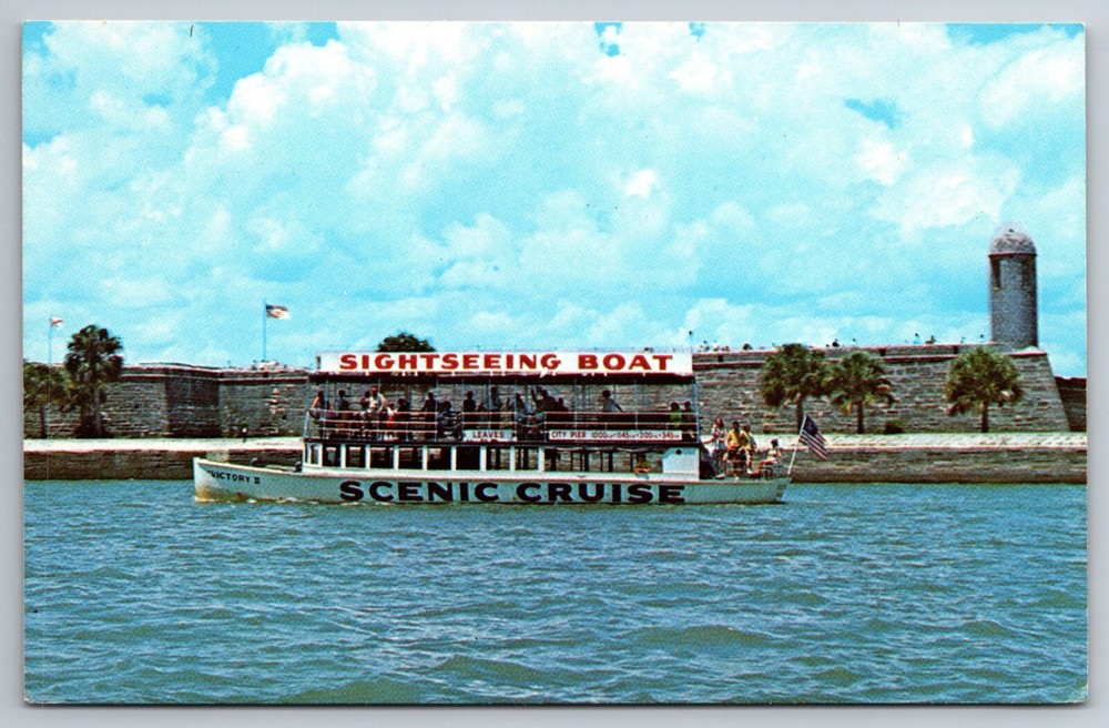 Victory II Cruise St Augustine Waterfront Matanzas Bay FL Postcard
