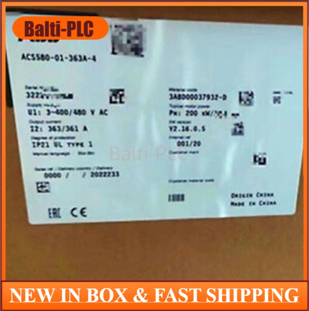 1PC New Original ABB ACS580-01-363A-4 200KW Inverter Via DHL/Fedex