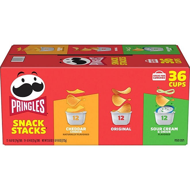 Pringles Snack Stacks Variety Pack 36 Count 0.67 oz Crispy Chips at Great Value