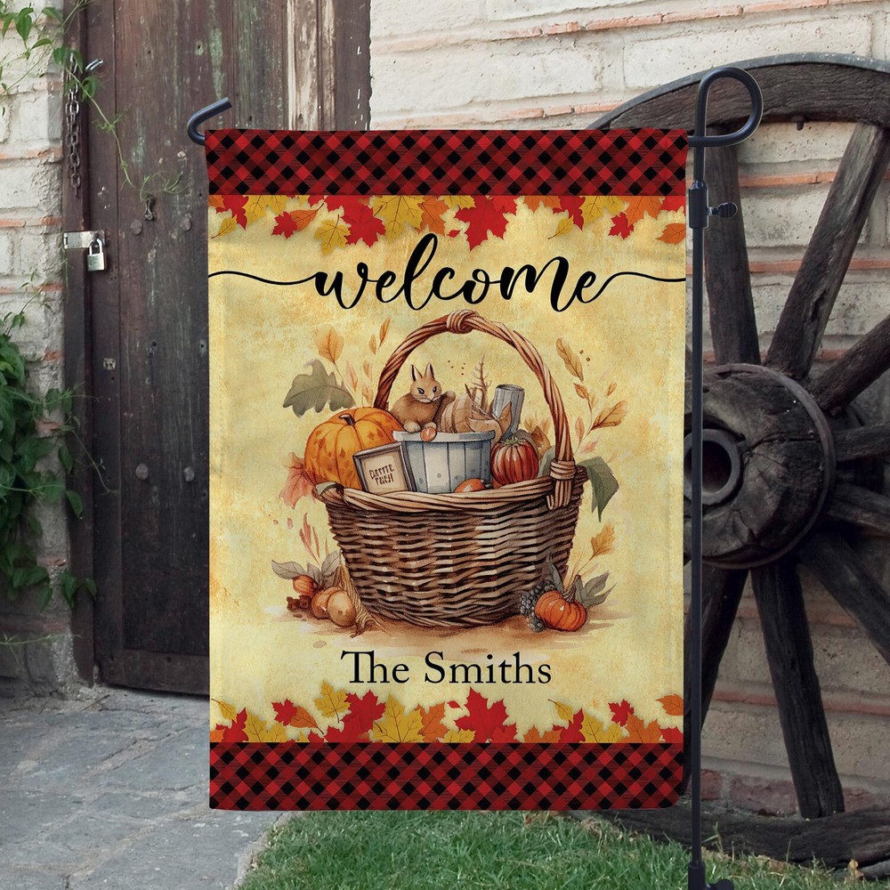 Happy Fall Rabbit Garden Flag Welcome Autumn Decor