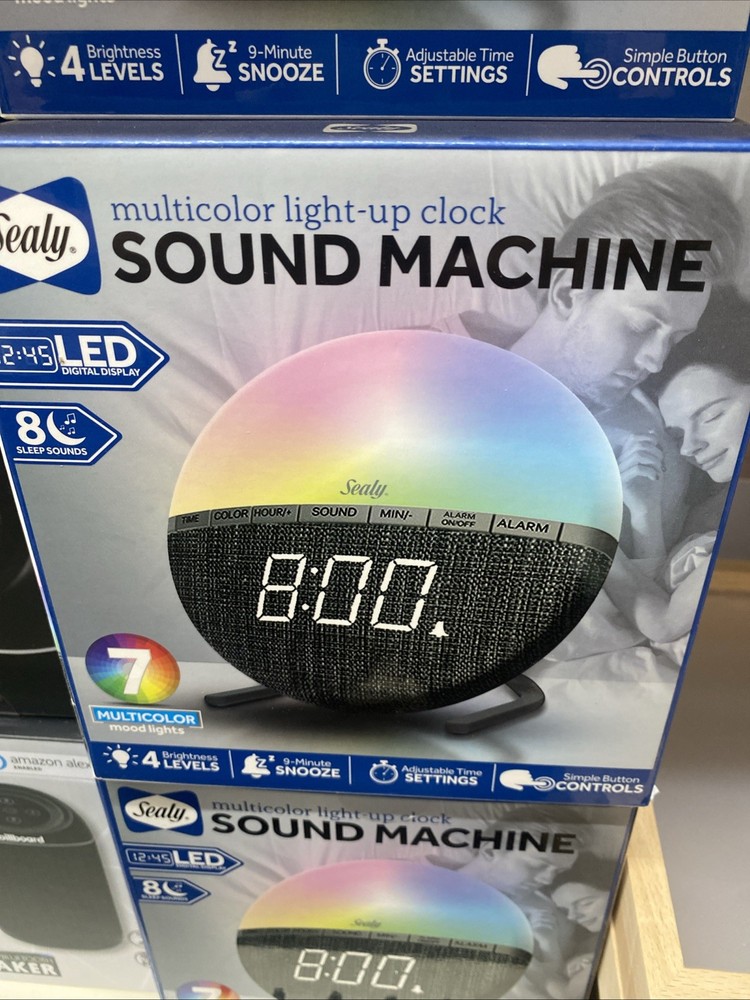 SEALY LED FABRIC WAKE-UP CLOCK  & SOUND MACHINE WITH NIGHT LIGHT (SN-112)