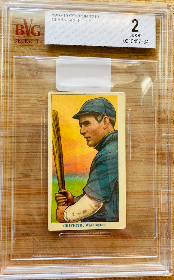 1914 T213 Coupon Clark Griffith BVG 2 Type 2 High Grade Vintage Baseball Card-image
