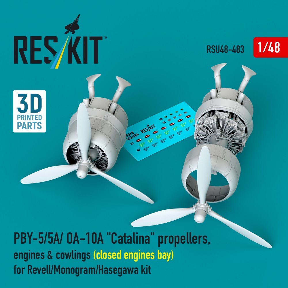 1:48 PBY-5/5A/OA-10A Catalina Propellers & Engines for Revell Monogram Hasegawa Models