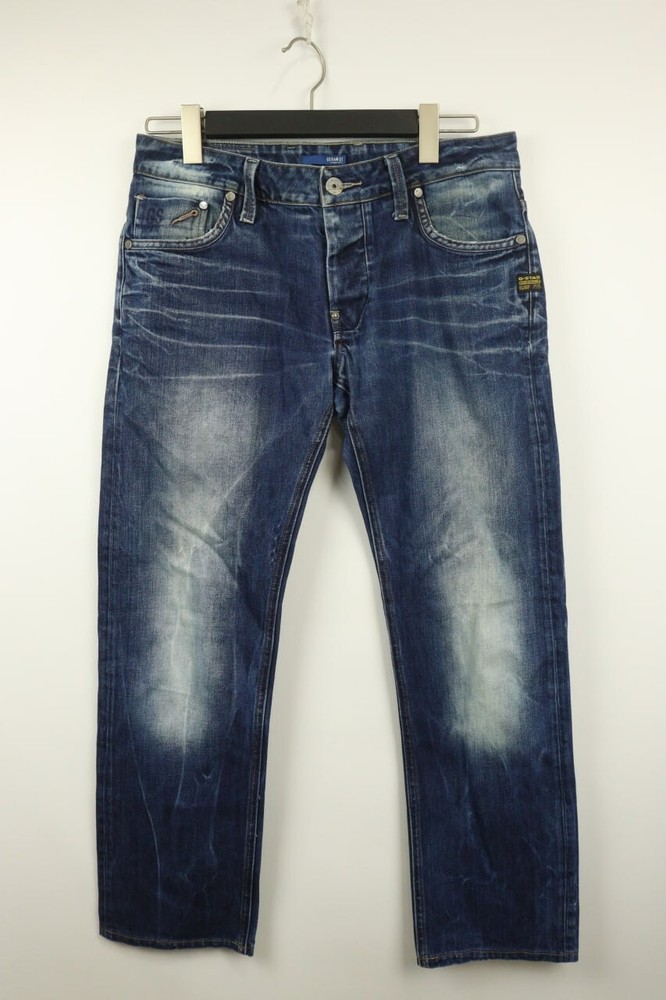 G-STAR RAW Denim ATTACC LOW STRAIGHT Distressed Jeans W31 L32 Button Fly