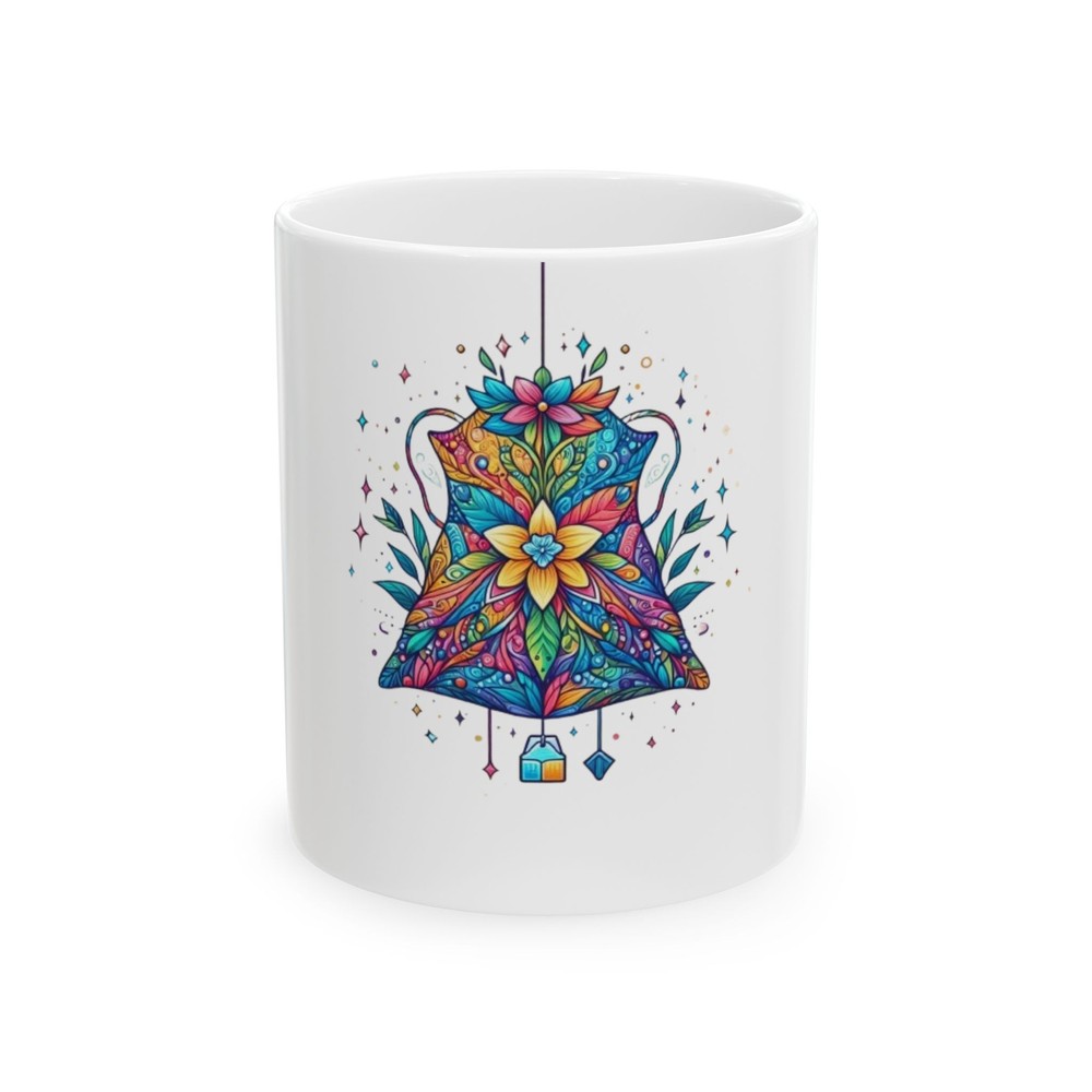 Colorful Floral Ceramic Mug, Boho Mug, Gift for Her, Coffee Lover, Artistic Tea