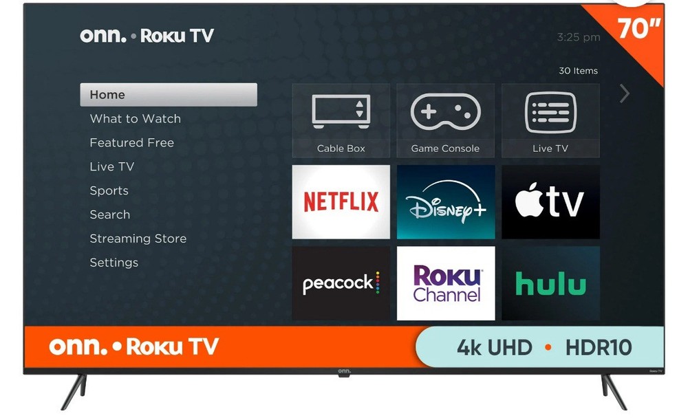 ONN 70-inch 4K UHD Smart LED TV with Roku and HDR