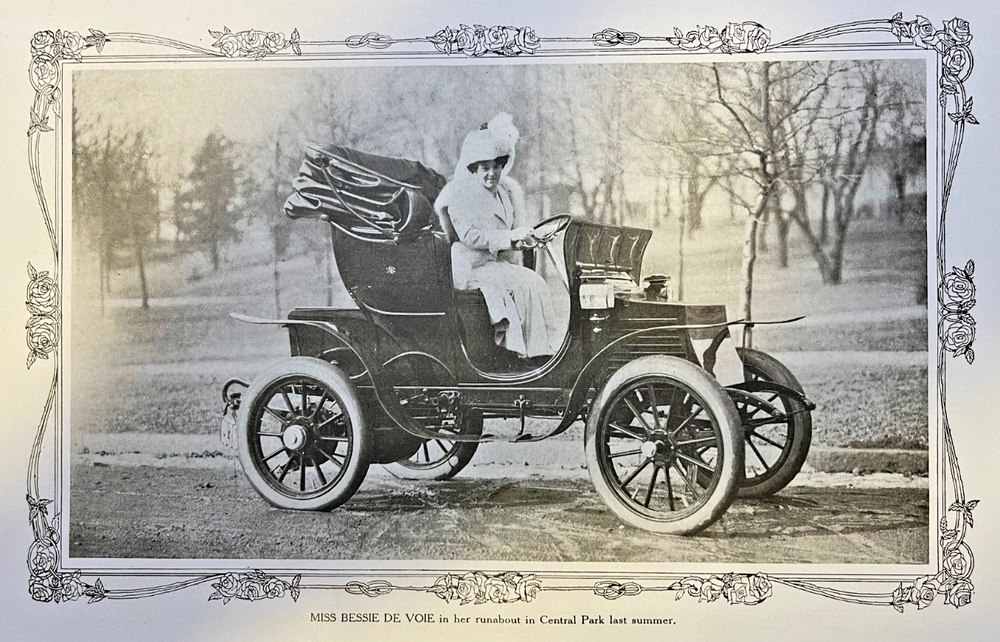 1910 Vintage Magazine Illustration Actress Bessie De Voie Riding in Central Park