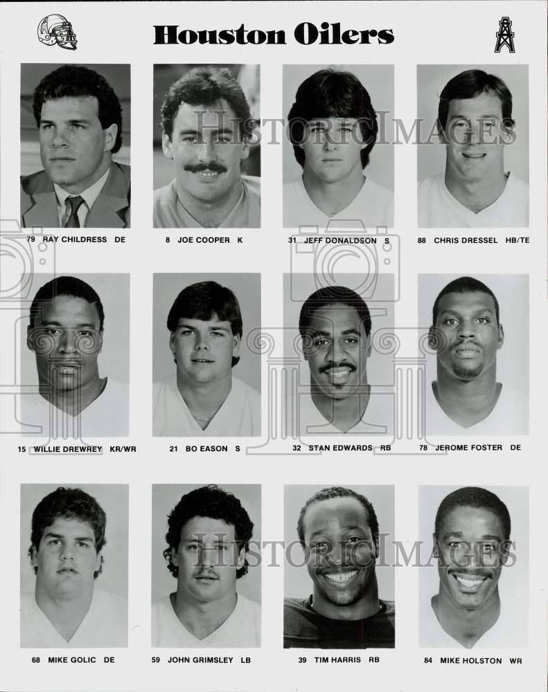 Press Photo Houston Oilers football head shots - srs00398