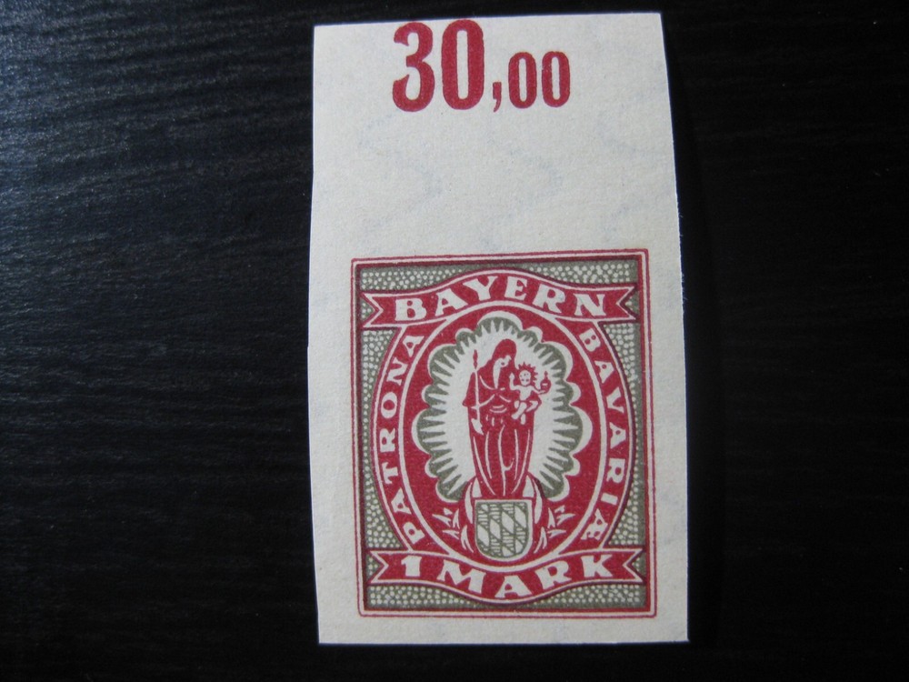 BAVARIA BAYERN GERMAN STATES Mi. #187U scarce mint MNH imperf stamp! CV $10.80