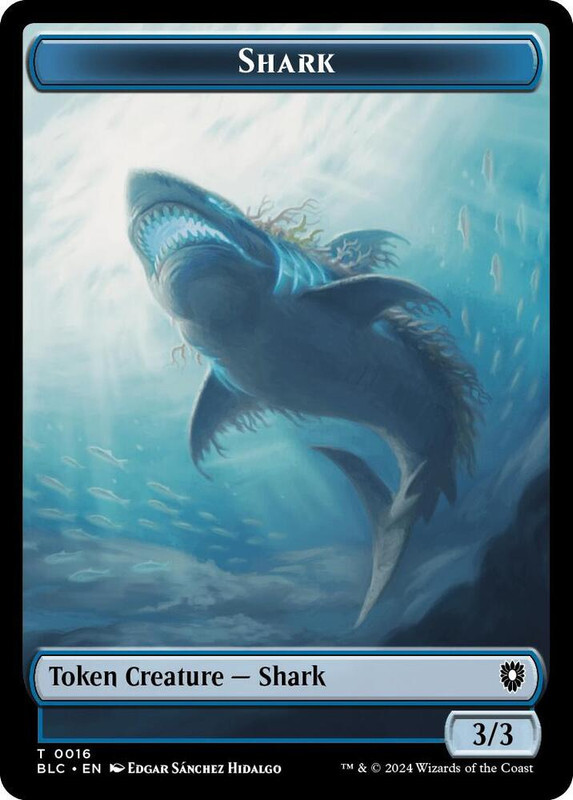 Elemental // Shark Double-Sided Token MTG BLC 4//26 Token NM-image