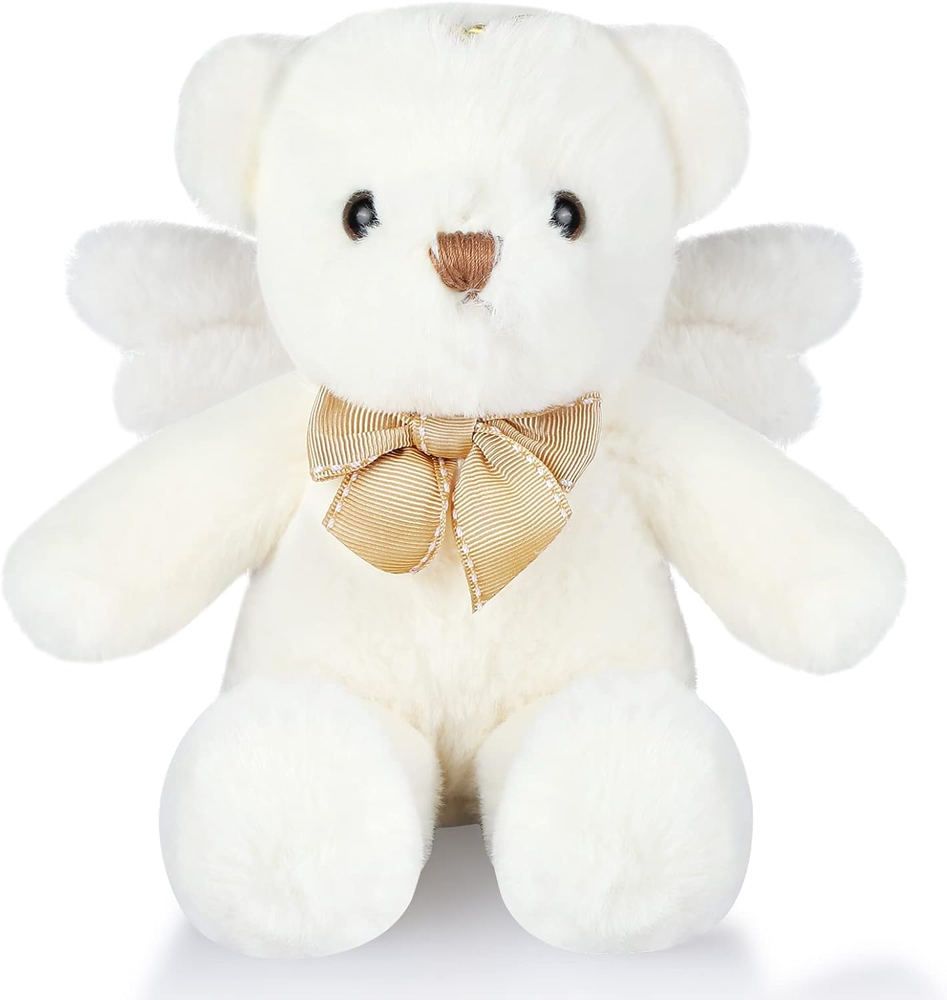 Angel Bear Plush Stuffed Animal with Wings White Bear Dolls for Boys Girls Birth