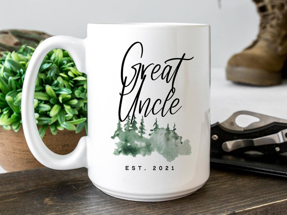 Great Uncle Est 2021 Coffee Mug Pregnancy Announcement Coffee Mug Custom Gift To