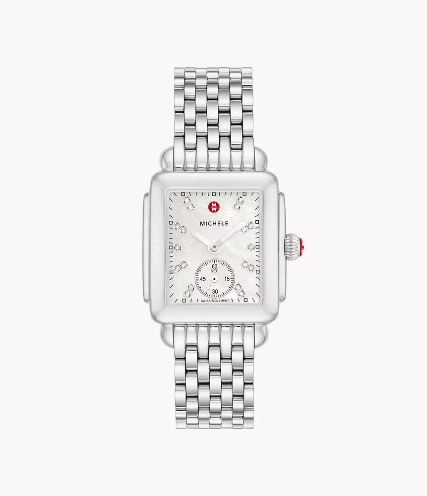 MICHELE MWW06V000002 DECO MID STAINLESS DIAMOND WATCH 29MM