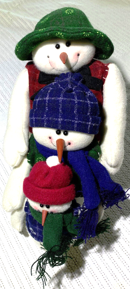 Weighted Snowman Set of 3 - Festive Christmas Holiday Decor
