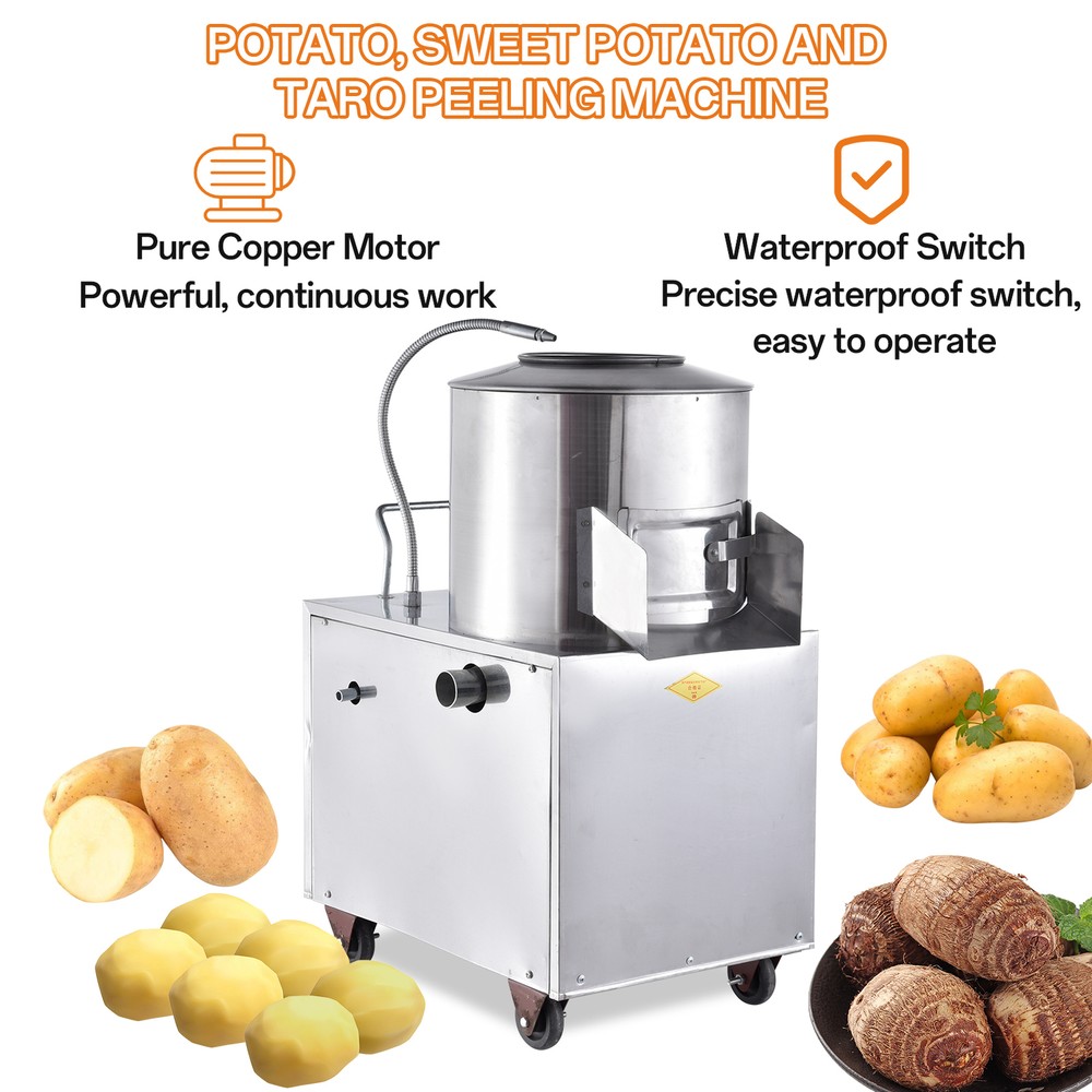 Electric Potato Peeler 1500W Commercial Potato Peeler 220KG /Hour Potato Washer