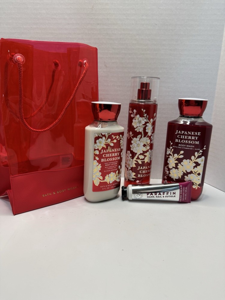 Bath & Body Works Japanese Cherry Blossom  YOU CHOOSE SCENT GIFT BAG SET 5 PCS