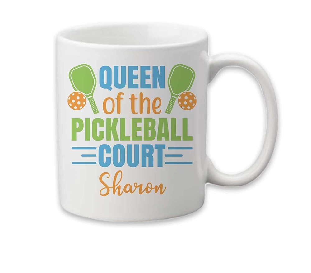 Personalized Queen Of The Pickleball Court Mug Pickleball Accessories Gift For G