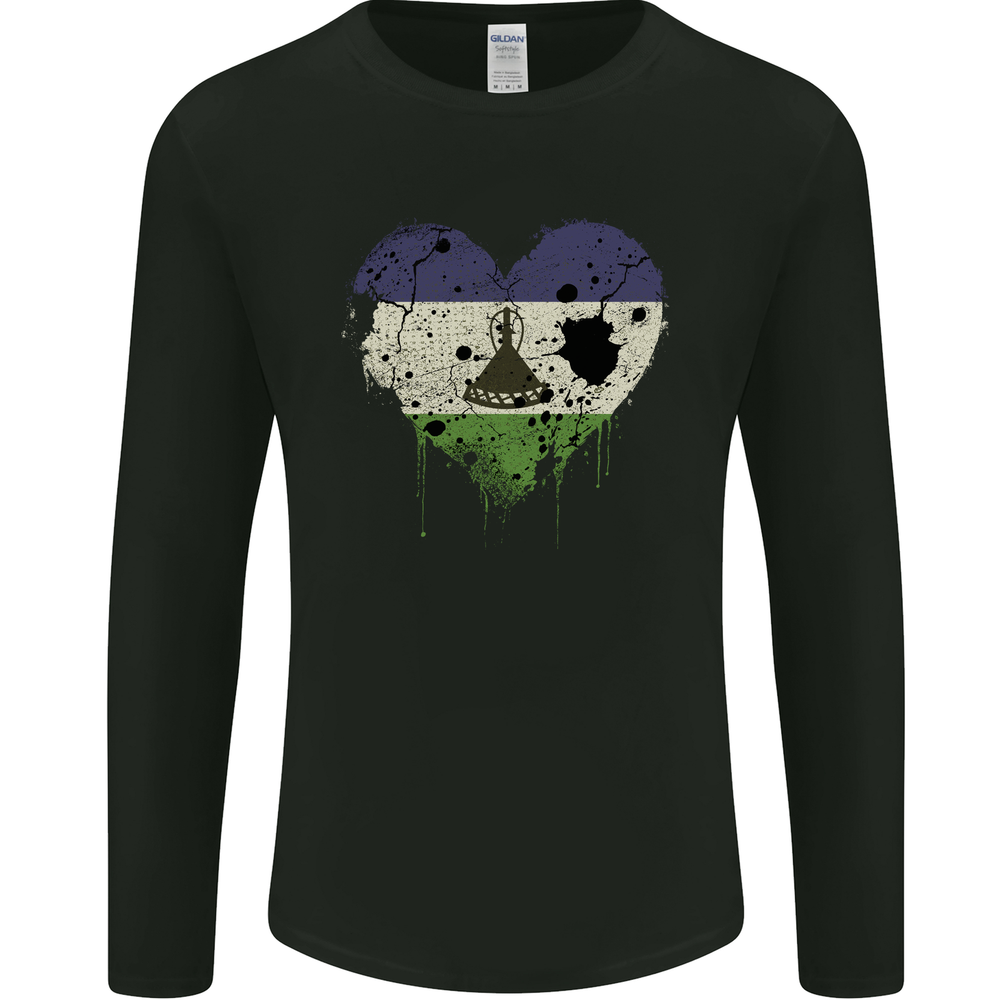 Love Lesotho Flag Basotho Day Football Mens Long Sleeve T-Shirt