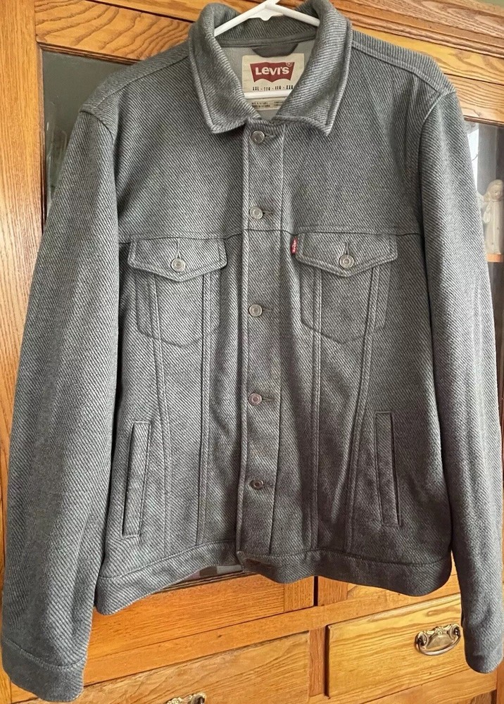 Levi's Mens Soft Shell Classic Jacket Fleece Lined  XXL 2XL Preowned Gray
