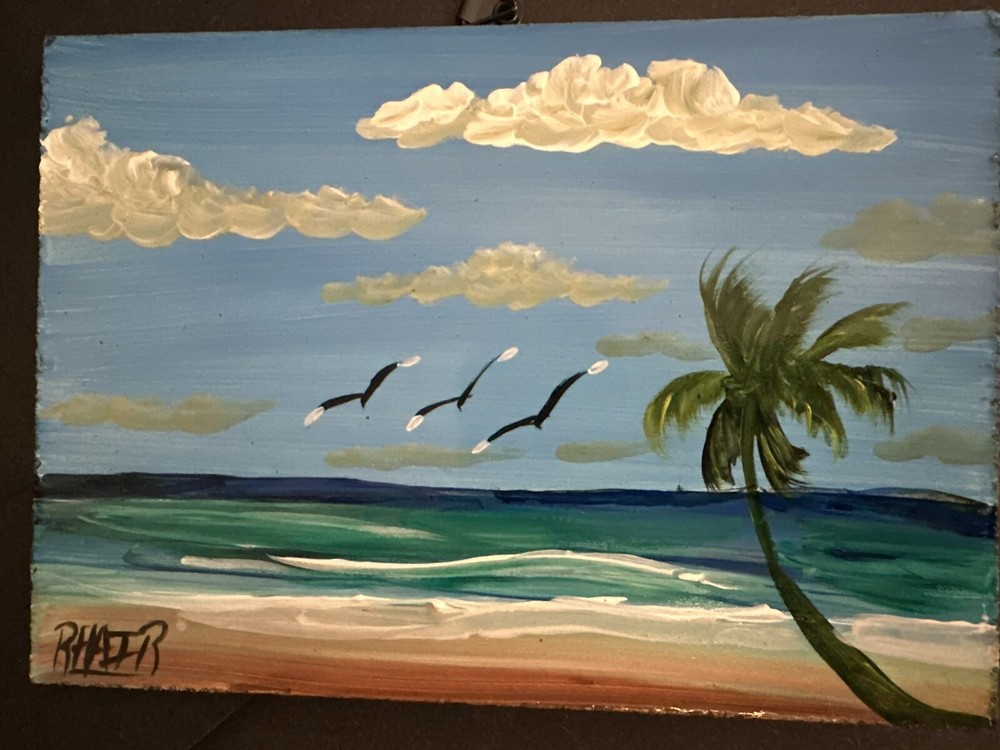 Highwayman artist R Hair oil  painting 5 x 7 unframed