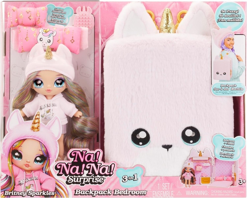 3-in-1 Unicorn Backpack Playset with Britney Sparkles Doll – Perfect Gift!