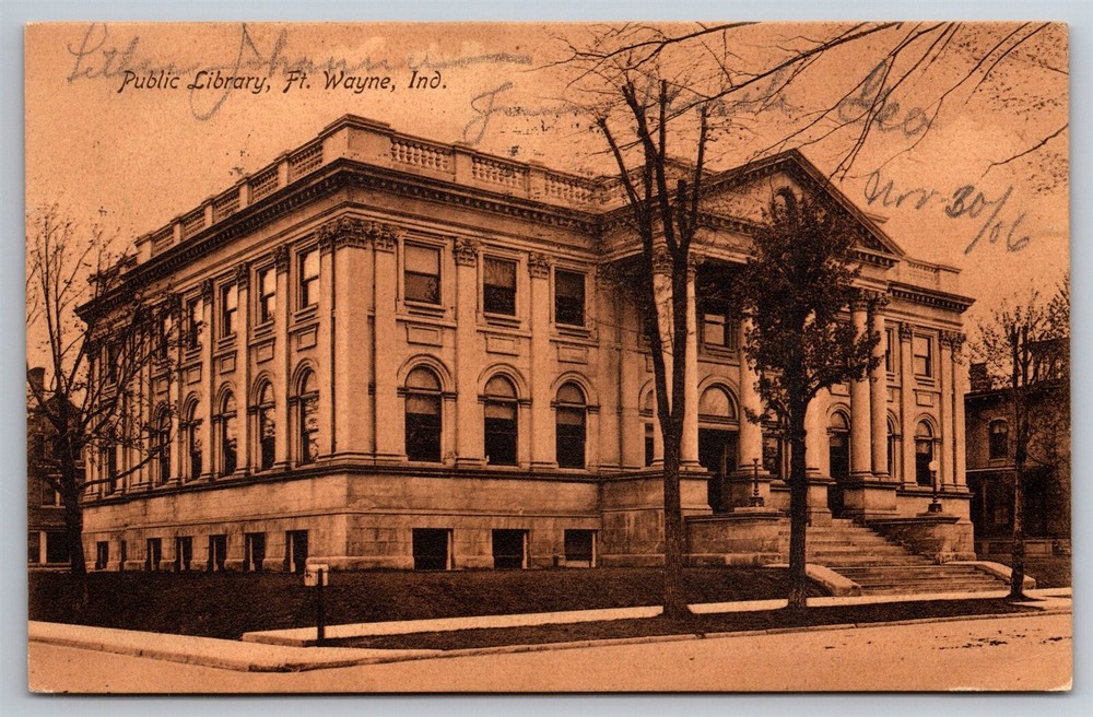 Public Library Fort Wayne IN C1906 Postcard U1