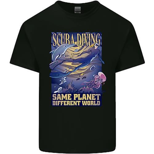 Same Planet Different World Mens Cotton T-Shirt Tee Top