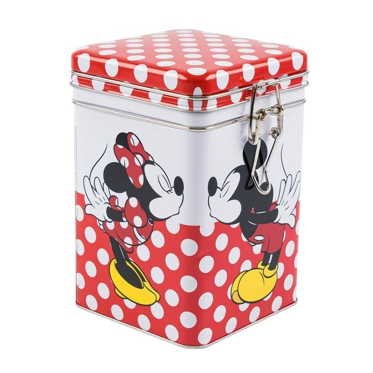 Disney Mickey & Minnie Romantic Love Kiss Square Canister, Decorative Container