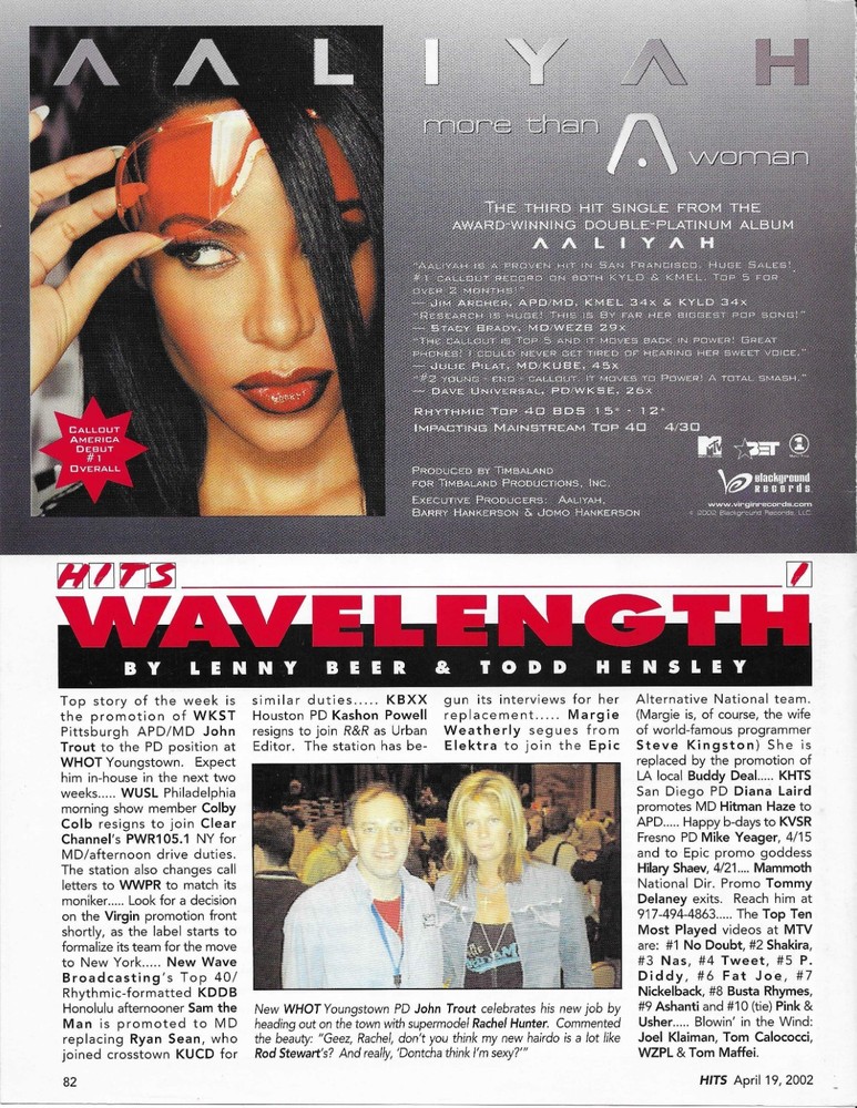 AALIYAH Vintage More than Woman 2002 CD Promo Poster 8.5x11 MINT Condition