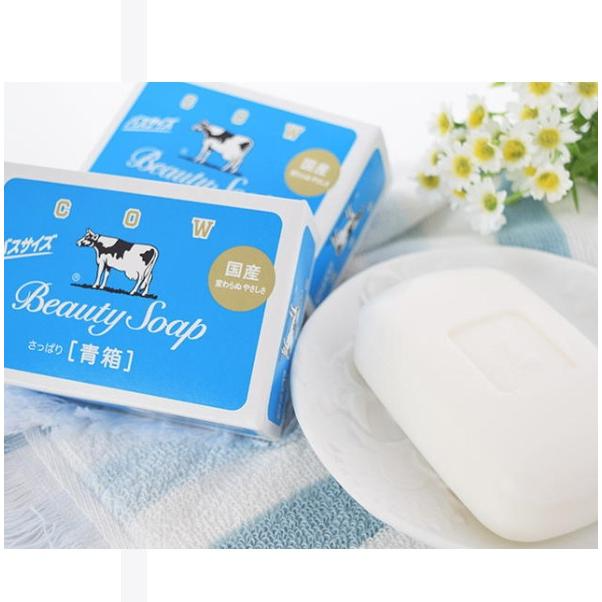 Cow Brand Blue Beauty Soap 85g x 3 Pack – Japanese Moisturizing Skincare Bar