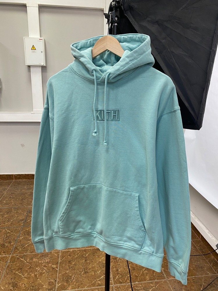🇺🇸 Y2K Kith Center Logo Hoodie Rare Retro Hype size L color Green
