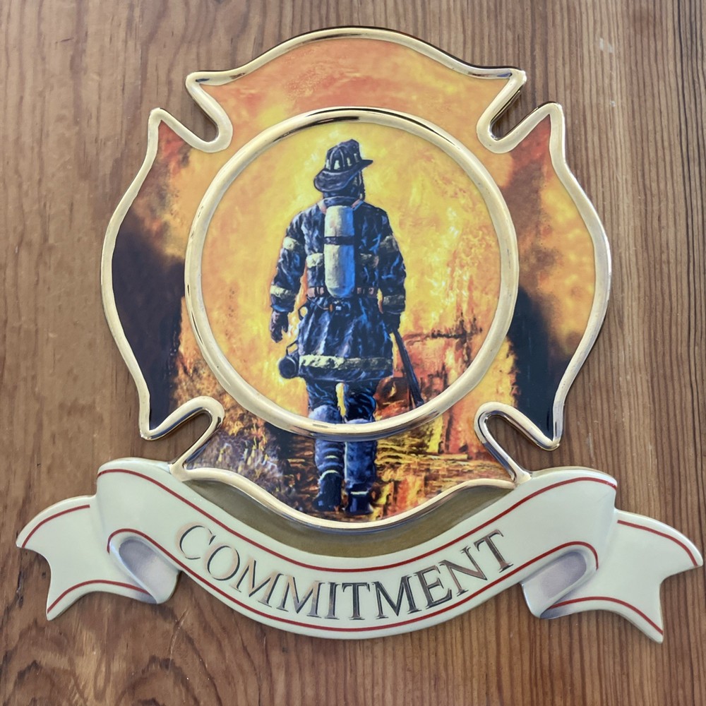 Bradford Exchange 2006 Fireman Commitment To Courage Plaque