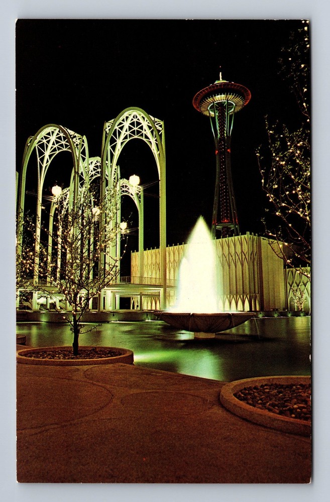 Vintage Seattle WA Space Needle Washington Federal Science Pavilion Postcard PC