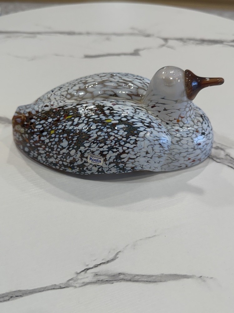 Glass Bird Bertil Vallien Kosta Boda Swedish Figurine Vintage 1970s Large 7 inch