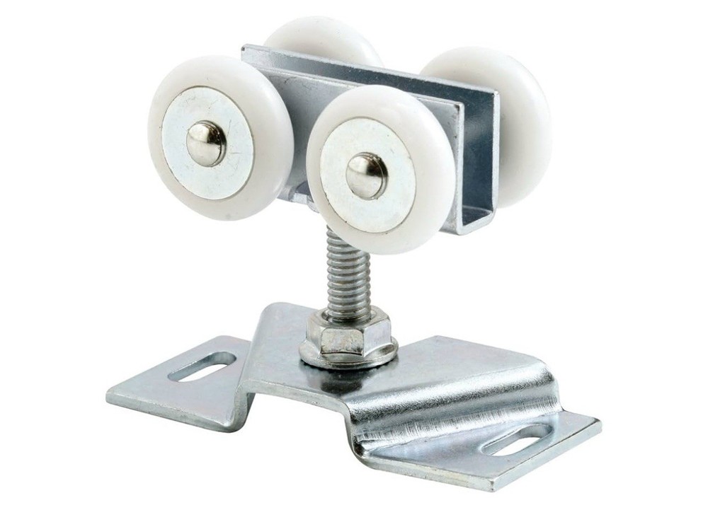 7/8 In Convex Plastic Door Roller Assembly with Steel Bracket & Ball Bearing