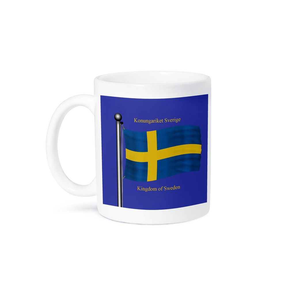 3dRose Sweden Flag Mug with Kingdom of Sweden in English and Swedish