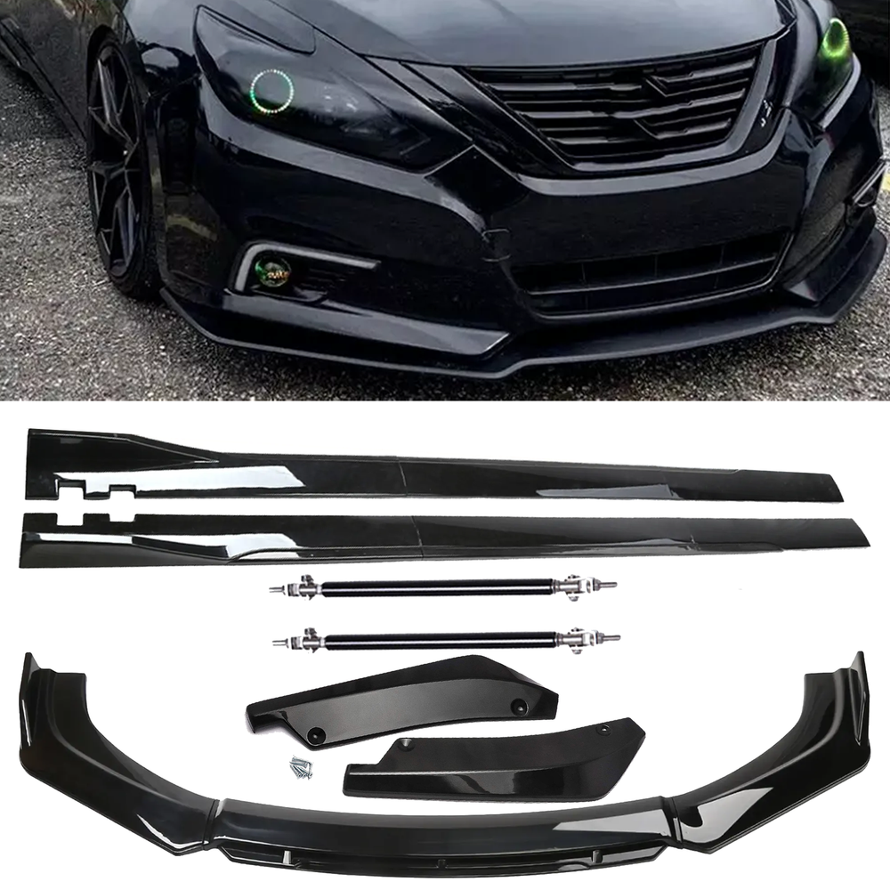 Front Bumper Lip Chin Spoiler Splitter Side Skirt Rear Rod For Volkswagen Jetta